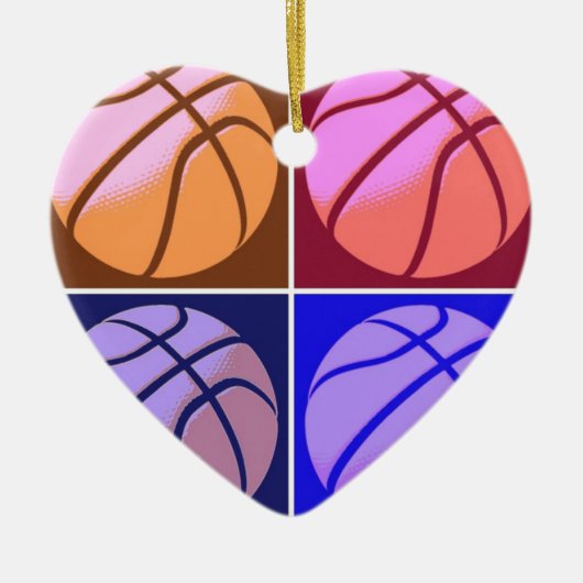 Pop Art Basketball Keramisch Ornament (Voorkant)