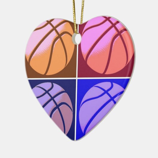 Pop Art Basketball Keramisch Ornament (Links)
