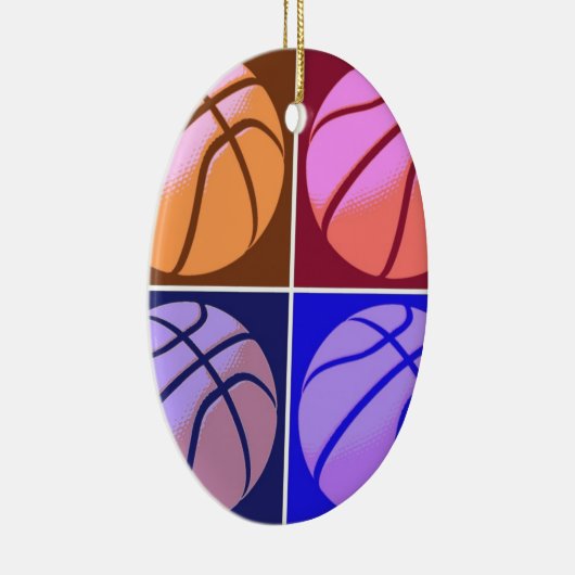 Pop Art Basketball Keramisch Ornament (Rechts)
