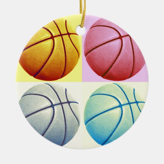 Pop Art Basketball Keramisch Ornament (Voorkant)