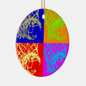 Pop Art Basketball Keramisch Ornament (Rechts)