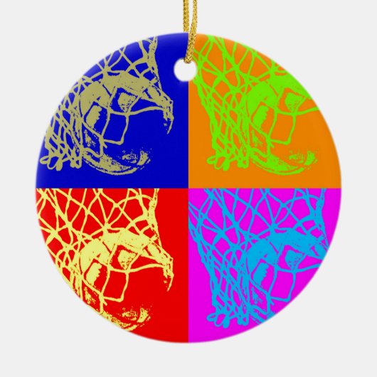 Pop Art Basketball Keramisch Ornament (Voorkant)