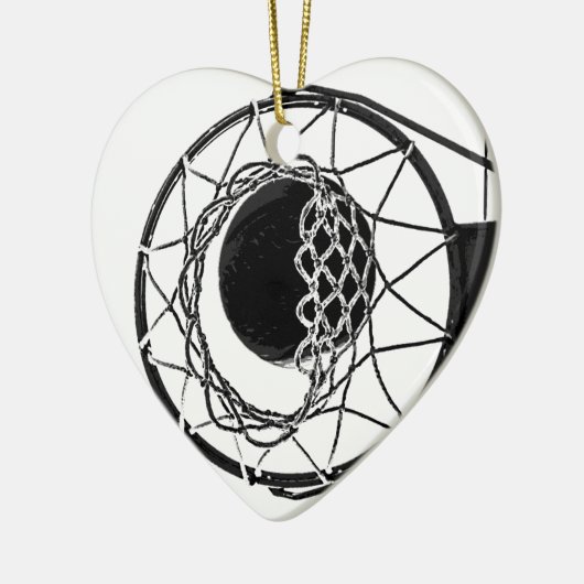 Pop Art Basketball Keramisch Ornament (Links)