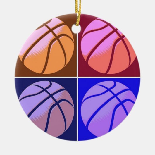 Pop Art Basketball Keramisch Ornament (Voorkant)