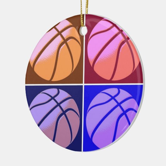 Pop Art Basketball Keramisch Ornament (Links)