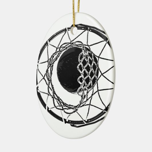 Pop Art Basketball Keramisch Ornament (Links)