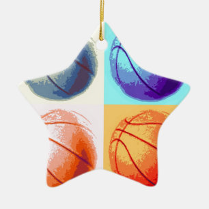 Pop Art Basketball Keramisch Ornament