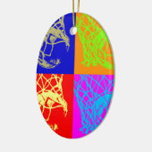 Pop Art Basketball Keramisch Ornament (Links)