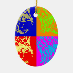 Pop Art Basketball Keramisch Ornament
