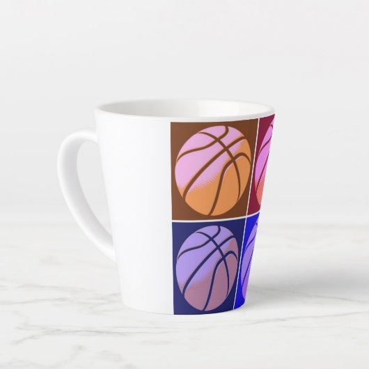 Pop Art Basketball Latte Mok (Linkerhoek)