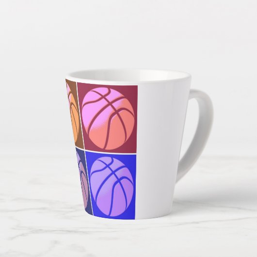 Pop Art Basketball Latte Mok (Rechterhoek)