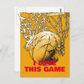 Pop Art Basketball Love this Game Briefkaart (Voorkant / Achterkant)