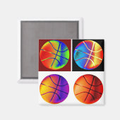 Pop Art Basketball Magneet (Voorkant / Achterkant)