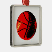 Pop Art Basketball Metalen Ornament (Rechts)