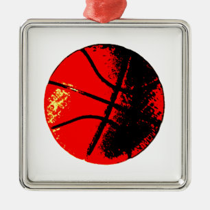 Pop Art Basketball Metalen Ornament