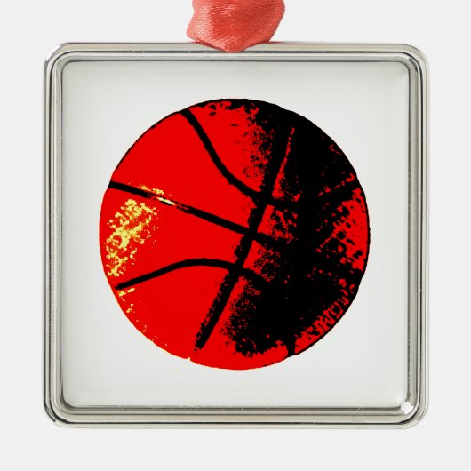 Pop Art Basketball Metalen Ornament (Voorkant)
