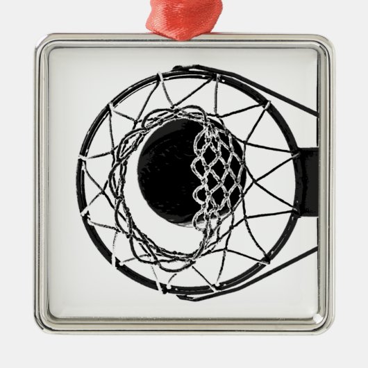 Pop Art Basketball Metalen Ornament (Voorkant)