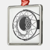 Pop Art Basketball Metalen Ornament (Links)