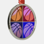 Pop Art Basketball Metalen Ornament (Rechts)