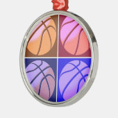 Pop Art Basketball Metalen Ornament (Links)