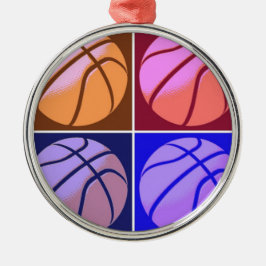 Pop Art Basketball Metalen Ornament