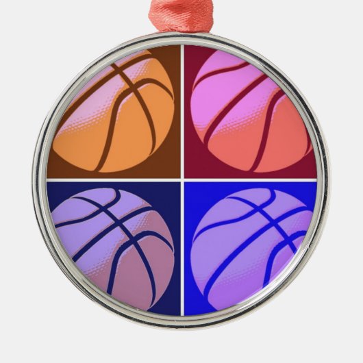 Pop Art Basketball Metalen Ornament (Voorkant)