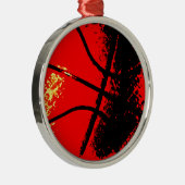 Pop Art Basketball Metalen Ornament (Rechts)