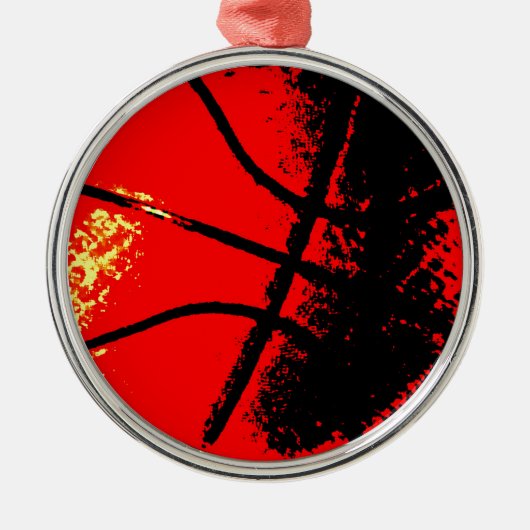 Pop Art Basketball Metalen Ornament (Voorkant)
