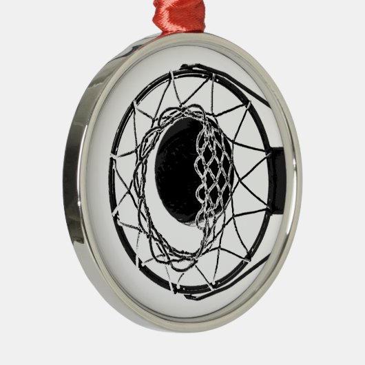 Pop Art Basketball Metalen Ornament (Rechts)