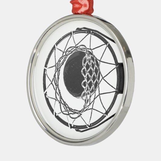 Pop Art Basketball Metalen Ornament (Links)