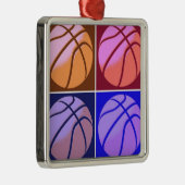 Pop Art Basketball Metalen Ornament (Rechts)