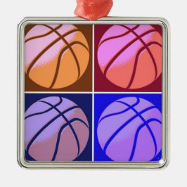 Pop Art Basketball Metalen Ornament
