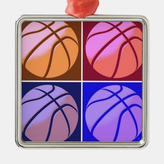 Pop Art Basketball Metalen Ornament (Voorkant)