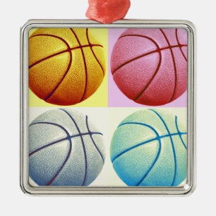 Pop Art Basketball Metalen Ornament