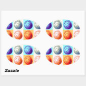 Pop Art Basketball Ovale Sticker (Vel)