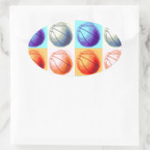 Pop Art Basketball Ovale Sticker (Tas)