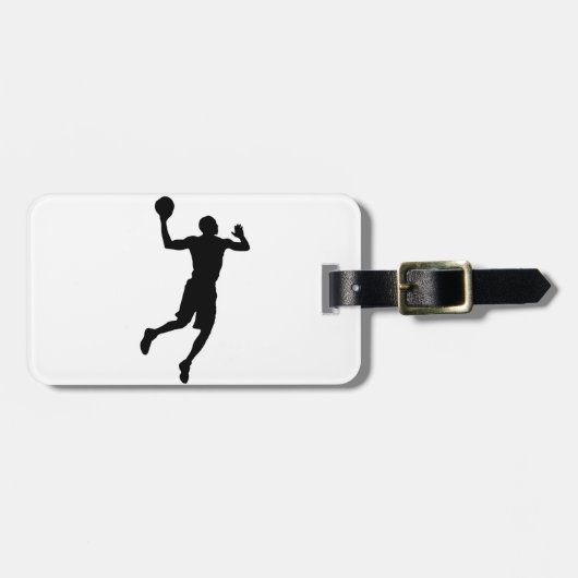 Pop Art Basketball Player Silhouette Bagagelabel (Voorkant horizontaal)