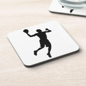 Pop Art Basketball Player Silhouette Bier Onderzetter (Linkerzijde)