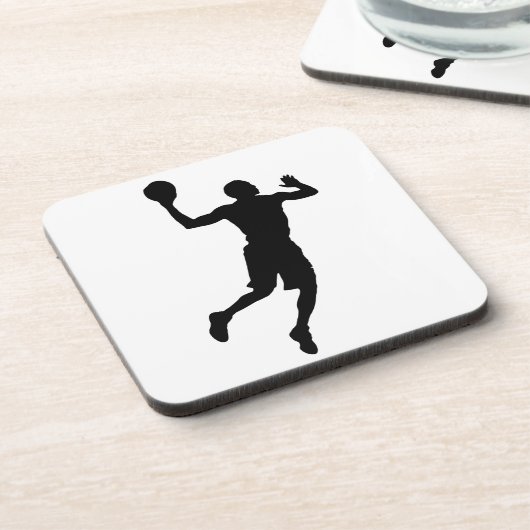 Pop Art Basketball Player Silhouette Bier Onderzetter (Linkerzijde)