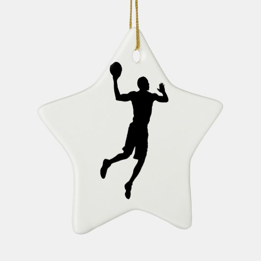 Pop Art Basketball Player Silhouette Keramisch Ornament (Rechts)