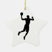 Pop Art Basketball Player Silhouette Keramisch Ornament (Voorkant)