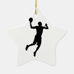 Pop Art Basketball Player Silhouette Keramisch Ornament