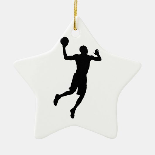 Pop Art Basketball Player Silhouette Keramisch Ornament (Voorkant)