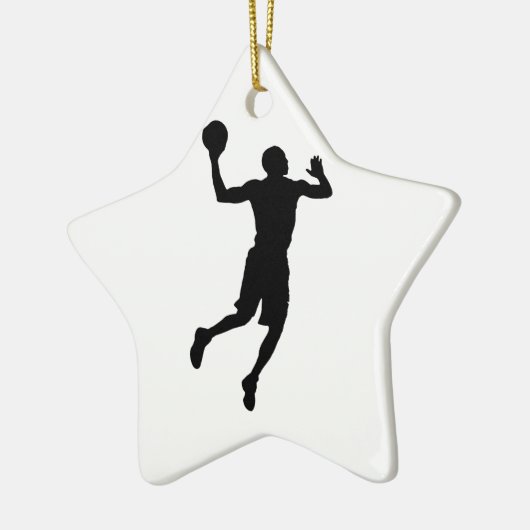 Pop Art Basketball Player Silhouette Keramisch Ornament (Links)