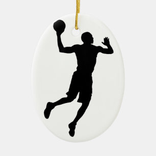 Pop Art Basketball Player Silhouette Keramisch Ornament
