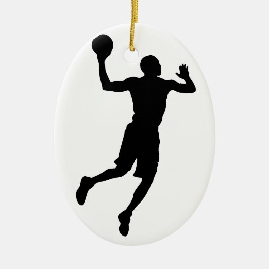 Pop Art Basketball Player Silhouette Keramisch Ornament (Voorkant)