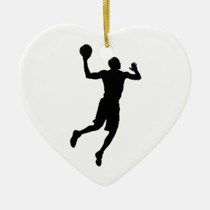 Pop Art Basketball Player Silhouette Keramisch Ornament