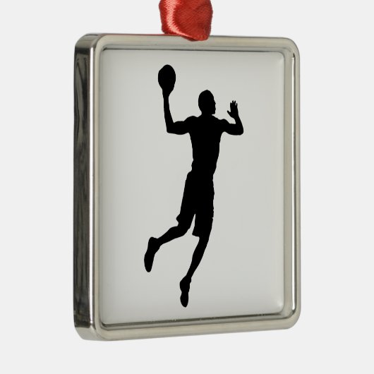 Pop Art Basketball Player Silhouette Metalen Ornament (Rechts)