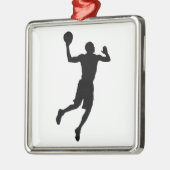 Pop Art Basketball Player Silhouette Metalen Ornament (Links)