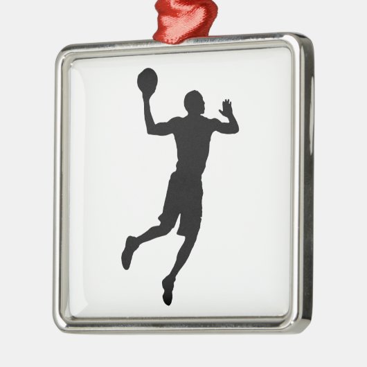 Pop Art Basketball Player Silhouette Metalen Ornament (Links)